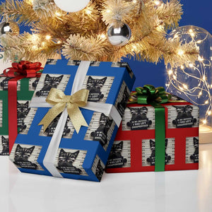 Funny Bad Cat Attitude Wrapping Paper Roll In My Defense I Was Left Unsupervised TS12 Print Your Wear