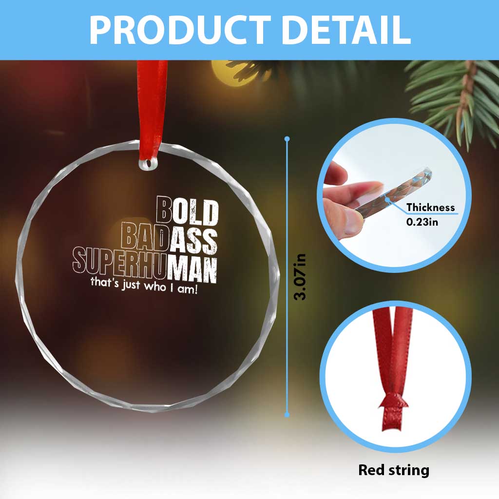 Funny Bald Dad Crystal Glass Ornament Old Man Saying Gag Gift Fathers Day TS10 Print Your Wear