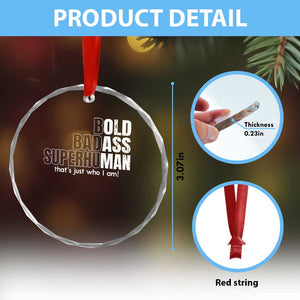 Funny Bald Dad Crystal Glass Ornament Old Man Saying Gag Gift Fathers Day TS10 Print Your Wear