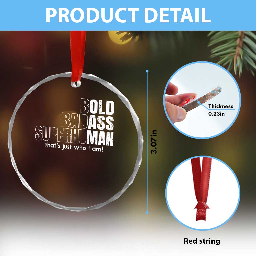 Funny Bald Dad Crystal Glass Ornament Old Man Saying Gag Gift Fathers Day TS10 Print Your Wear