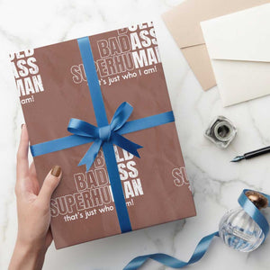 Funny Bald Dad Wrapping Paper Roll Old Man Saying Gag Gift Fathers Day TS10 Mocha Print Your Wear