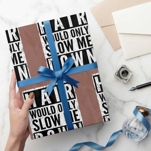Funny Bald Men Gift Wrapping Paper Roll Hair Would Only Slow Me Down