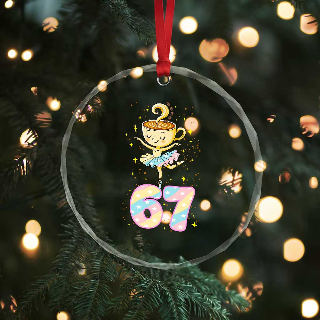 Funny Ballerina Cappuccina Ballet Six Seven Crystal Glass Ornament Brainrot Meme Pastel Gift TS12 Print Your Wear