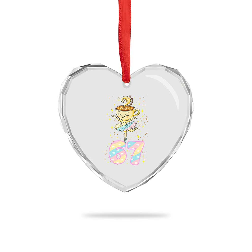 Funny Ballerina Cappuccina Ballet Six Seven Heart Crystal Glass Ornament Brainrot Meme Pastel Gift TS12 Print Your Wear