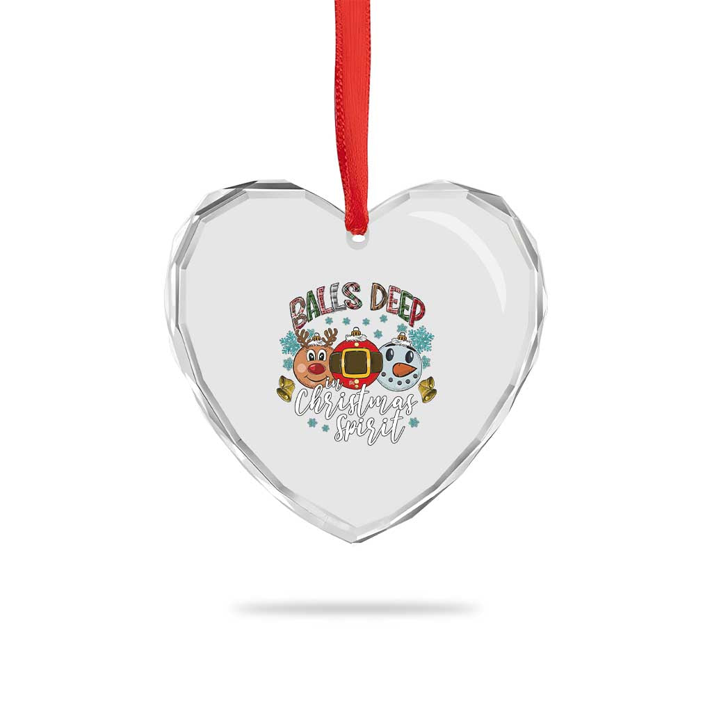 Funny Balls Deep In Christmas Spirit Heart Crystal Glass Ornament Xmas Humorous Festive TS11 Print Your Wear
