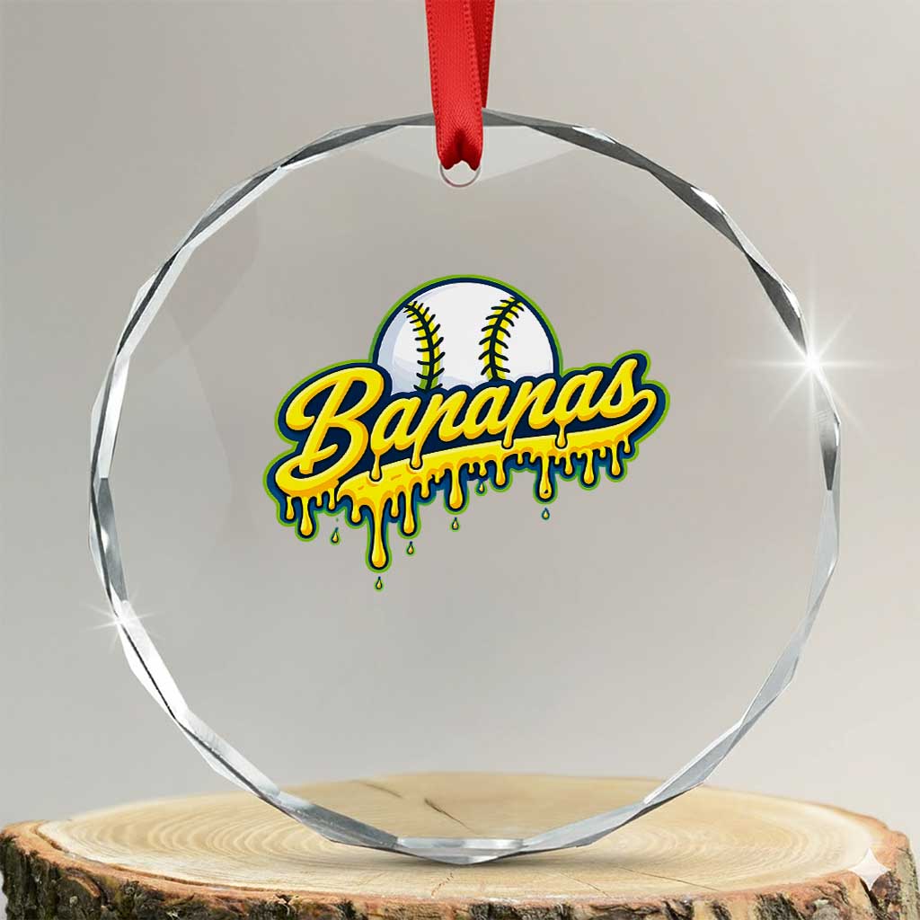 Funny Banana Baseball Crystal Glass Ornament Sports Team Baseball Drip Ice Cream Style TS10 Transparent Glass 3'' Circle Print Your Wear
