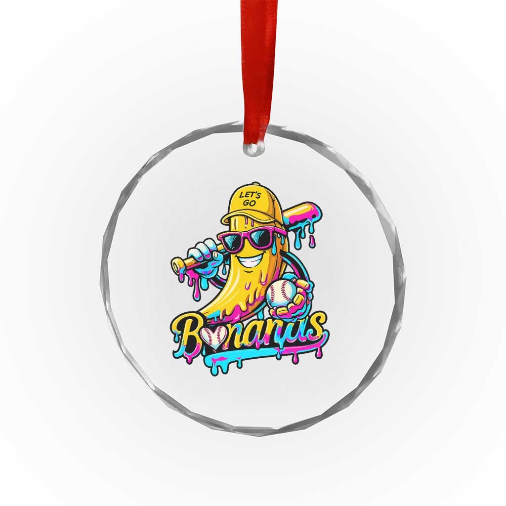 Funny Banana Baseball Drip Crystal Glass Ornament Lets Go Bananas Ice Cream Dripping Sport TS11 Print Your Wear