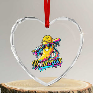Funny Banana Baseball Drip Heart Crystal Glass Ornament Lets Go Bananas Ice Cream Dripping Sport TS11 Transparent Glass 3'' Heart Print Your Wear
