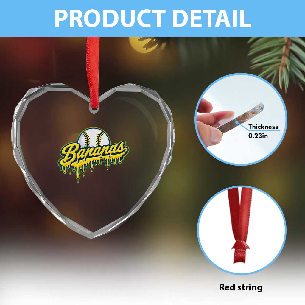 Funny Banana Baseball Heart Crystal Glass Ornament Sports Team Baseball Drip Ice Cream Style TS10 Print Your Wear