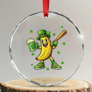 Funny Banana Baseball Player Gift Crystal Glass Ornament St Patricks Day TS12 Transparent Glass 3'' Circle Print Your Wear
