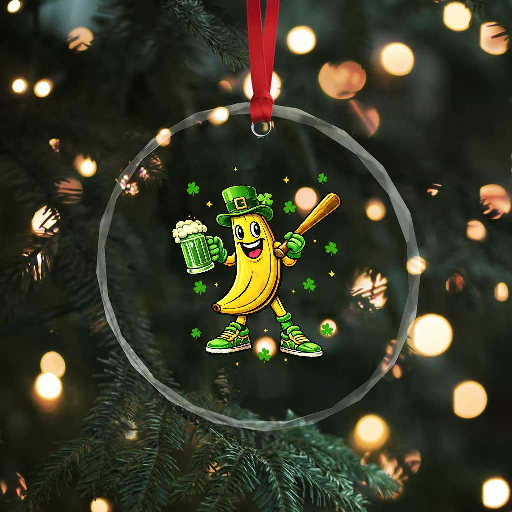 Funny Banana Baseball Player Gift Crystal Glass Ornament St Patricks Day TS12 Print Your Wear