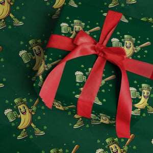 Funny Banana Baseball Player Gift Wrapping Paper Roll St Patricks Day TS12 Green Print Your Wear