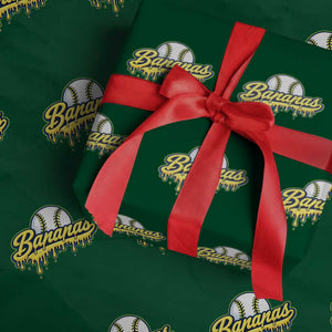 Funny Banana Baseball Wrapping Paper Roll Sports Team Baseball Drip Ice Cream Style TS10 Green Print Your Wear