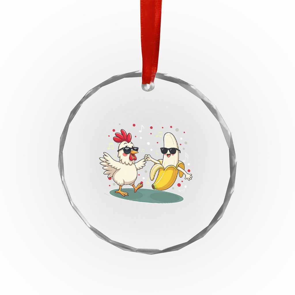 Funny Banana Chicken Dance Crystal Glass Ornament Chaos Dance Meme Graphic TS12 Print Your Wear
