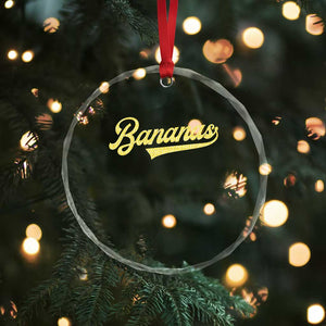 Funny Banana Pattern Typography Crystal Glass Ornament Retro Throwback Fruit Lover TS12 Print Your Wear