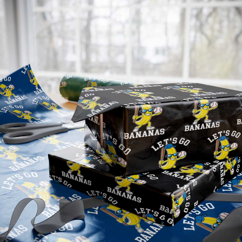 Funny Banana Wrapping Paper Roll Lets Go Bananas TS10 Black Print Your Wear