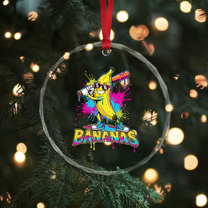 Funny Bananas Baseball Drip Ice Cream Sports Splatter Crystal Glass Ornament TS11 Print Your Wear