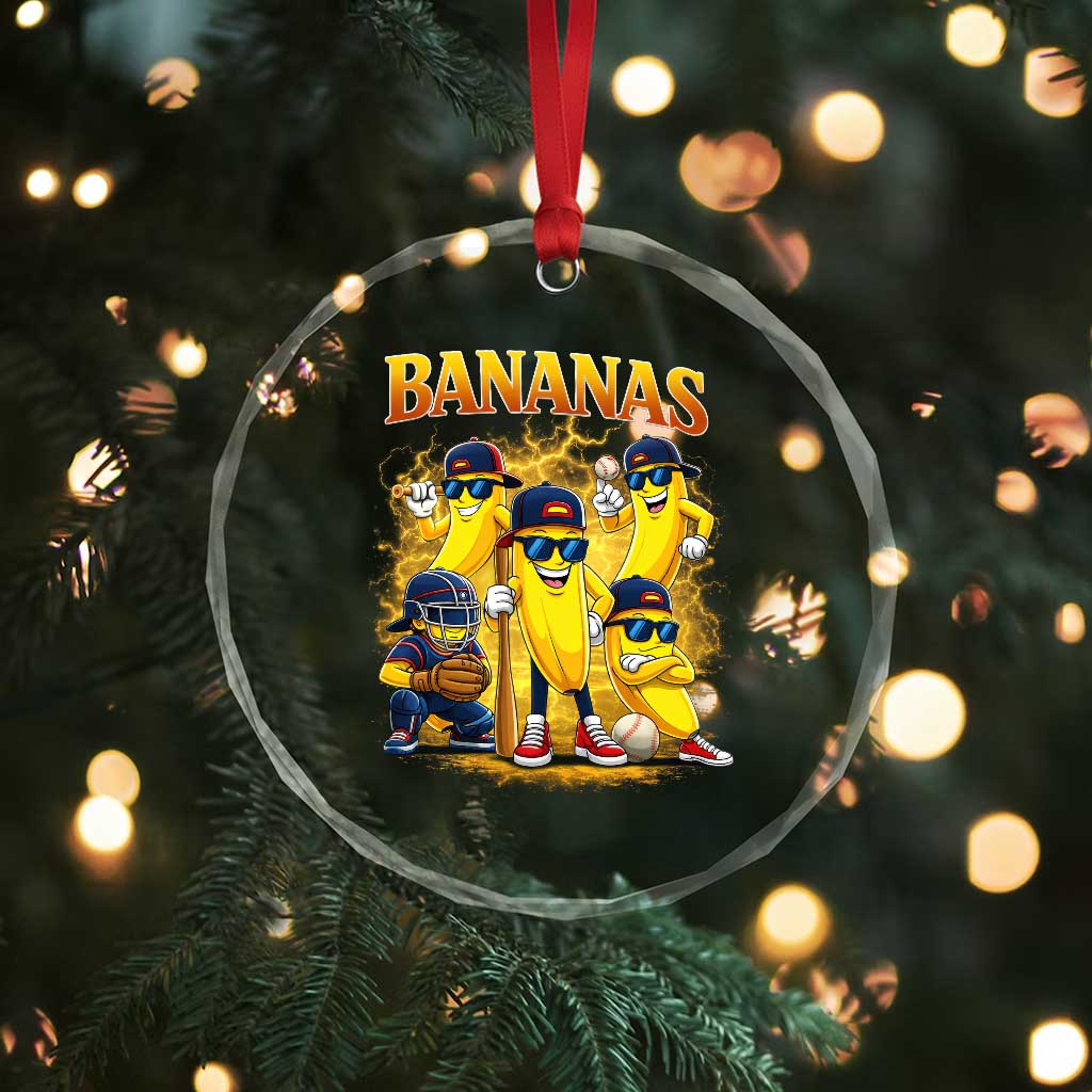 Funny Bananas Crystal Glass Ornament Lets Go Banana Cute Banana Lovers Bootleg TS10 Print Your Wear