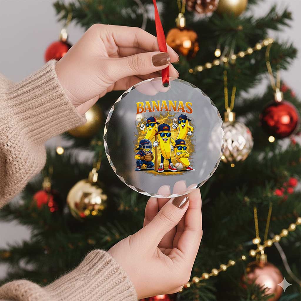 Funny Bananas Crystal Glass Ornament Lets Go Banana Cute Banana Lovers Bootleg TS10 Print Your Wear