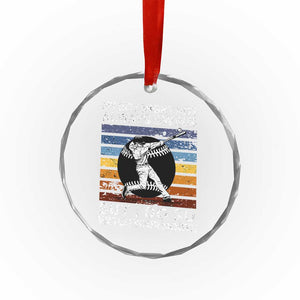 Funny Baseball Crystal Glass Ornament My Boy Might Not Always Swing But I Do So Watch Your Mouth Retro Vintage TS02 Print Your Wear