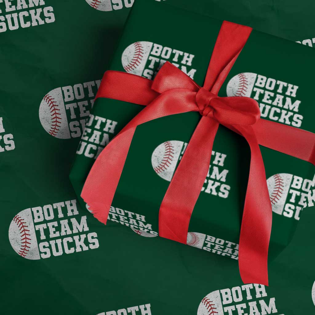 Funny Baseball Wrapping Paper Roll Both Teams Sucks Meme TS10 Green Print Your Wear