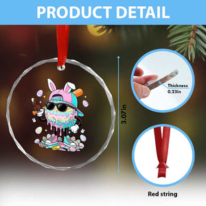 Funny Baseball Easter Crystal Glass Ornament Drip Ice Cream Bunny Easter TS14 Print Your Wear