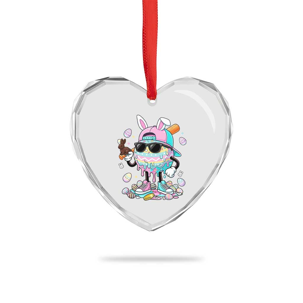 Funny Baseball Easter Heart Crystal Glass Ornament Drip Ice Cream Bunny Easter TS14 Print Your Wear
