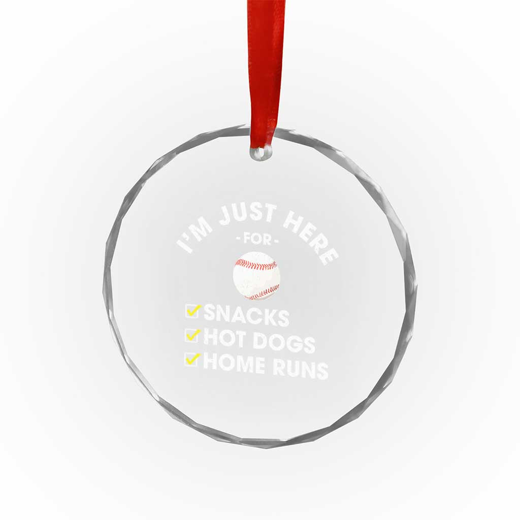 Funny Baseball Food Fans Crystal Glass Ornament Im Just Here for The Snacks Hot Dog TS10 Print Your Wear