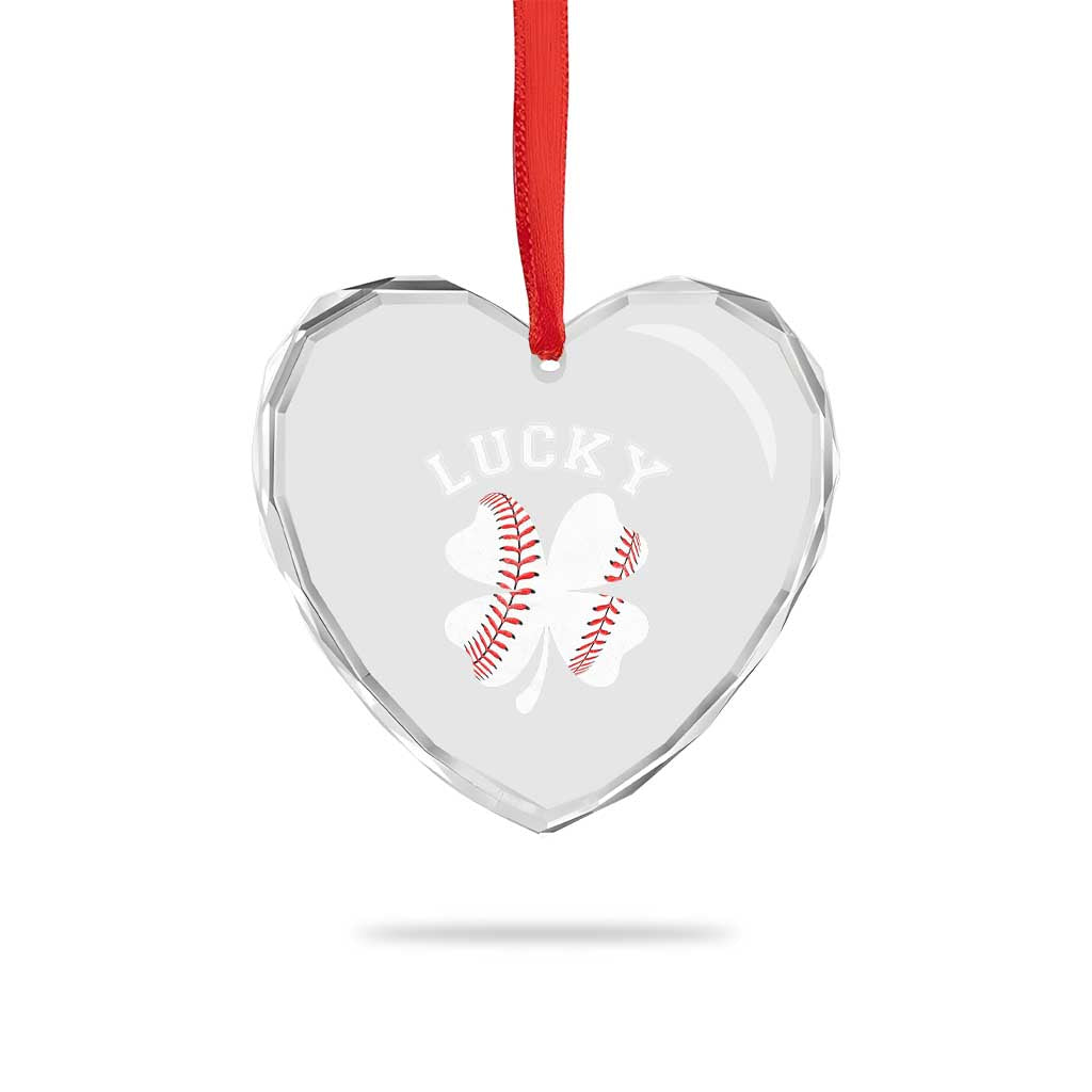 Funny Baseball Lucky Clover St Patricks Day Heart Crystal Glass Ornament TS11 Print Your Wear
