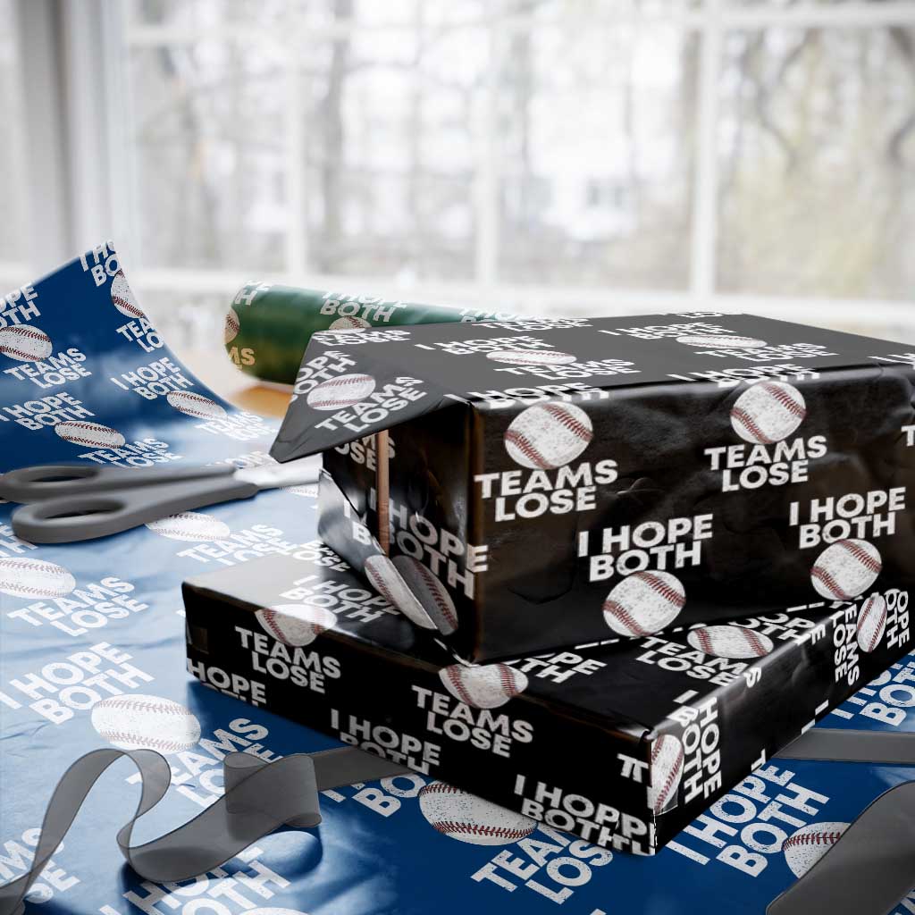 Funny Baseball Meme Wrapping Paper Roll I Just Hope Both Teams Lost TS10 Black Print Your Wear