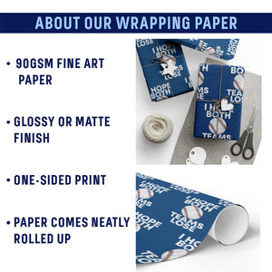 Funny Baseball Meme Wrapping Paper Roll I Just Hope Both Teams Lost TS10 Print Your Wear