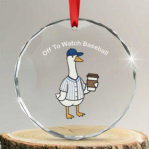 Funny Baseball Mom Goose Crystal Glass Ornament Funny Sports Game Day TS10 Transparent Glass 3'' Circle Print Your Wear