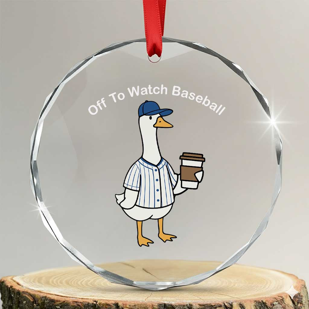 Funny Baseball Mom Goose Crystal Glass Ornament Funny Sports Game Day TS10 Transparent Glass 3'' Circle Print Your Wear