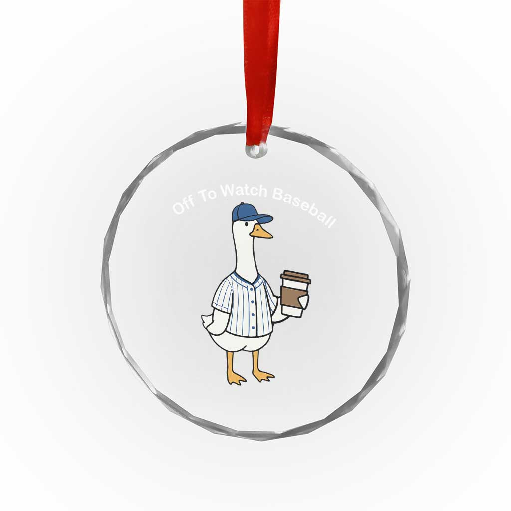 Funny Baseball Mom Goose Crystal Glass Ornament Funny Sports Game Day TS10 Print Your Wear