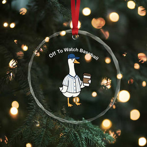 Funny Baseball Mom Goose Crystal Glass Ornament Funny Sports Game Day TS10 Print Your Wear