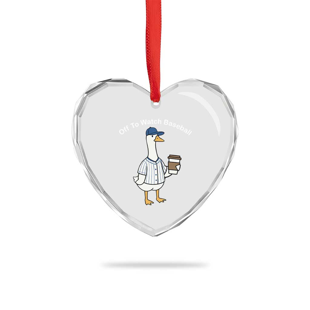 Funny Baseball Mom Goose Heart Crystal Glass Ornament Funny Sports Game Day TS10 Print Your Wear