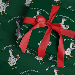Funny Baseball Mom Goose Wrapping Paper Roll Funny Sports Game Day TS10 Green Print Your Wear