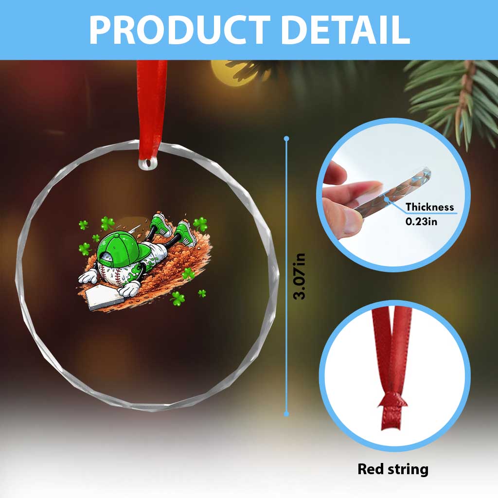 Funny Baseball St Patricks Day Home Plate Drip Crystal Glass Ornament TS11 Print Your Wear