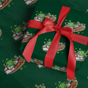 Funny Baseball St Patricks Day Home Plate Drip Wrapping Paper Roll TS11 Green Print Your Wear