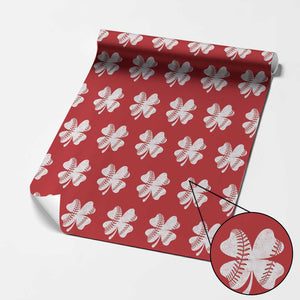 Funny Baseball St Patricks Day Vintage Clover Wrapping Paper Roll TS11 Red Print Your Wear