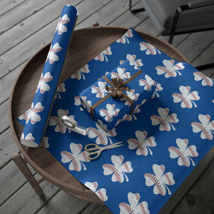 Funny Baseball St Patricks Day Vintage Clover Wrapping Paper Roll TS11 Blue Print Your Wear
