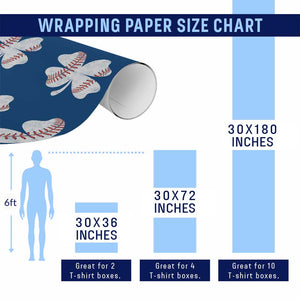 Funny Baseball St Patricks Day Vintage Clover Wrapping Paper Roll TS11 Print Your Wear