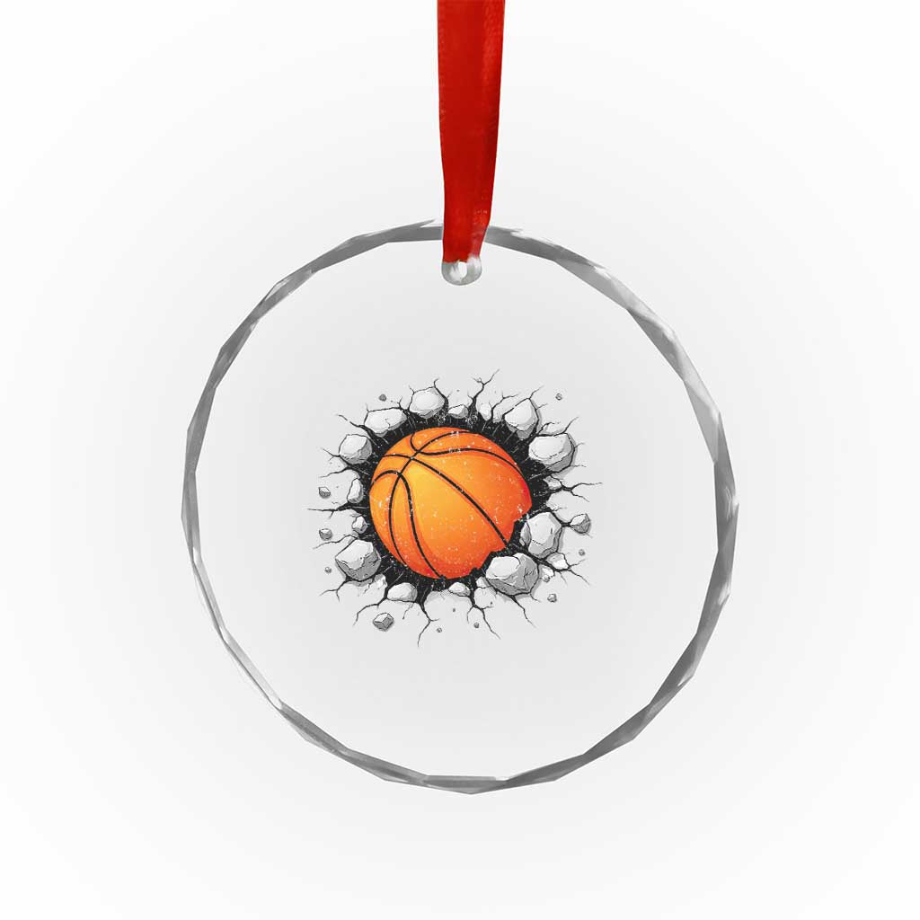 Funny Basketball Bursting Through Wall Crystal Glass Ornament Sports Fan Gift TS12 Print Your Wear