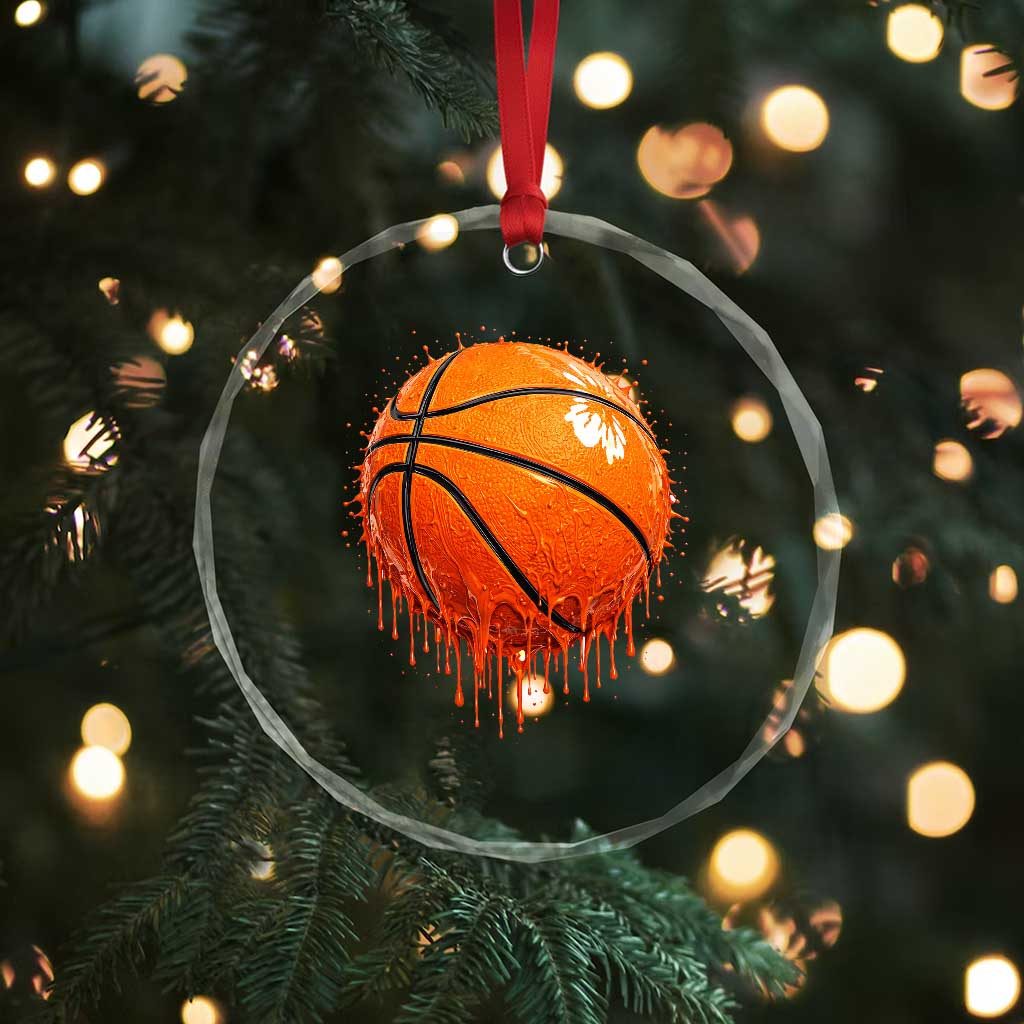 Funny Basketball Drip Splash Graphic Crystal Glass Ornament TS11 Print Your Wear