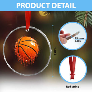 Funny Basketball Drip Splash Graphic Crystal Glass Ornament TS11 Print Your Wear