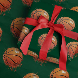 Funny Basketball Drip Splash Graphic Wrapping Paper Roll TS11 Green Print Your Wear