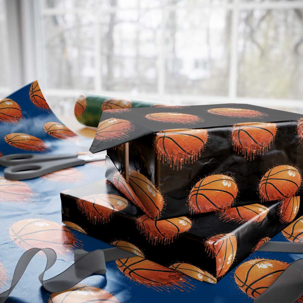 Funny Basketball Drip Splash Graphic Wrapping Paper Roll TS11 Black Print Your Wear