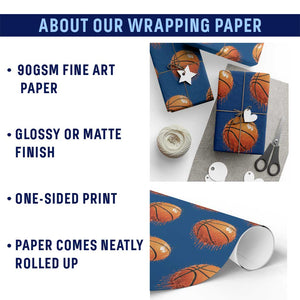 Funny Basketball Drip Splash Graphic Wrapping Paper Roll TS11 Print Your Wear