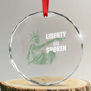 Funny Basketball Point God Liberty Meme Crystal Glass Ornament Has Spoken Patriotic USA TS14 Transparent Glass 3'' Circle Print Your Wear