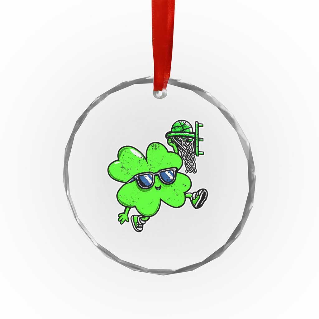 Funny Basketball Shamrock Crystal Glass Ornament Dunking Sports Player St. Patrick's Day TS02 Print Your Wear